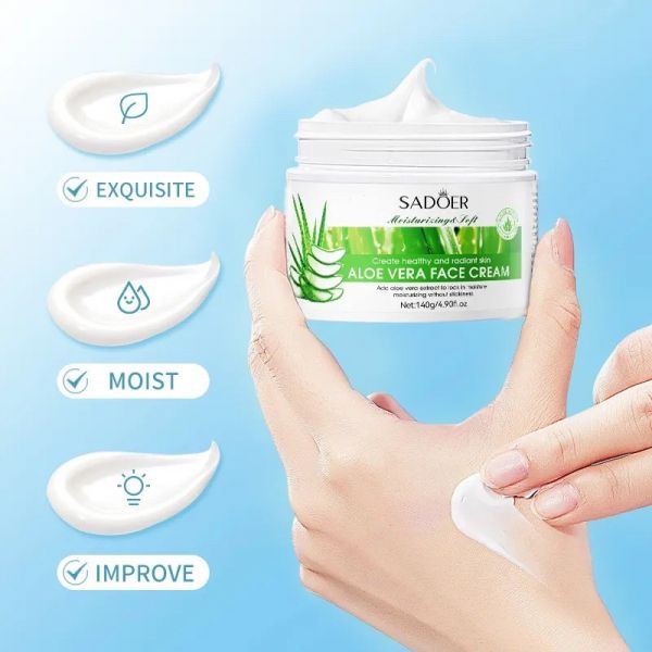 SADOER Refreshing and moisturizing face cream with aloe vera, 140g.